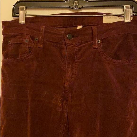 Rag and Bone burgundy Corduroy skinny size 28 - Picture 2 of 5